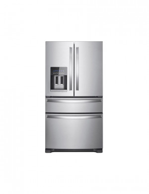 Refrigerator French Fingerprint Door Resistant in Stainless Steel